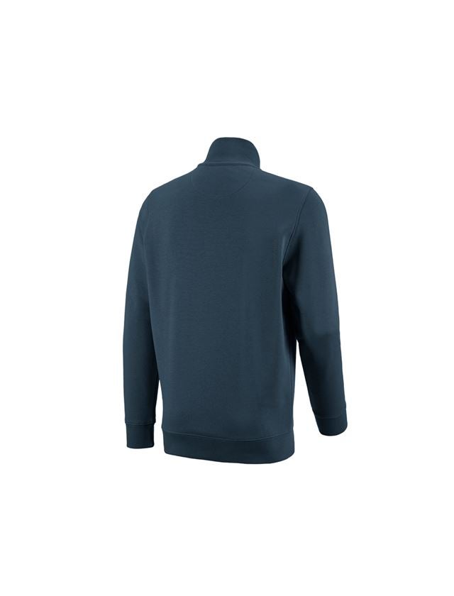 Koszulki | Pulower | Koszule: e.s. Bluza z dekoltem na suwak poly cotton + niebieski morski 1