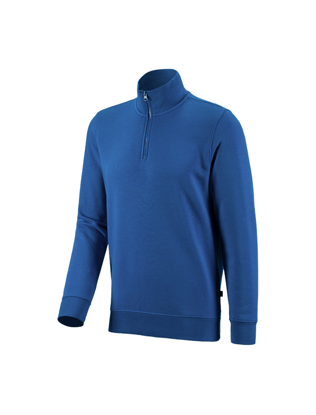 Koszulki | Pulower | Koszule: e.s. Bluza z dekoltem na suwak poly cotton + niebieski chagall