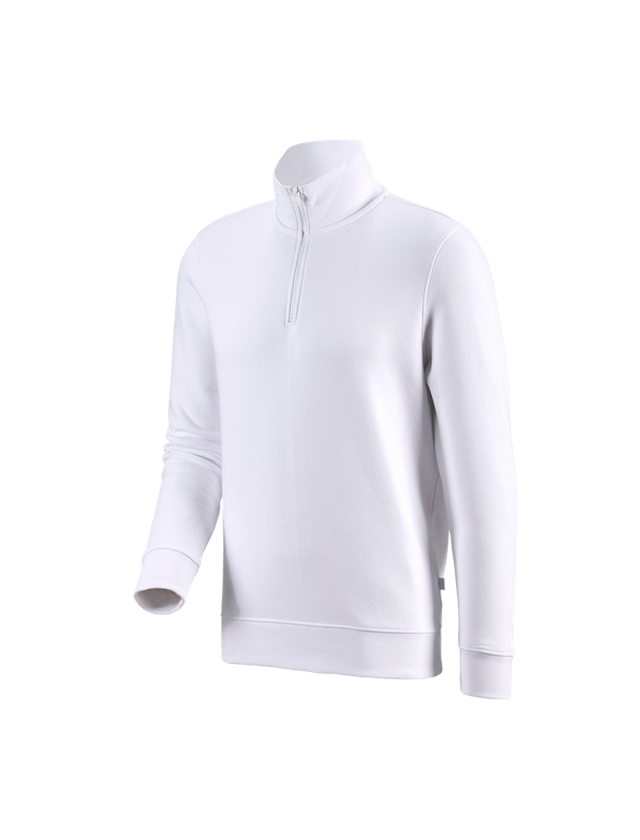 Koszulki | Pulower | Koszule: e.s. Bluza z dekoltem na suwak poly cotton + biały
