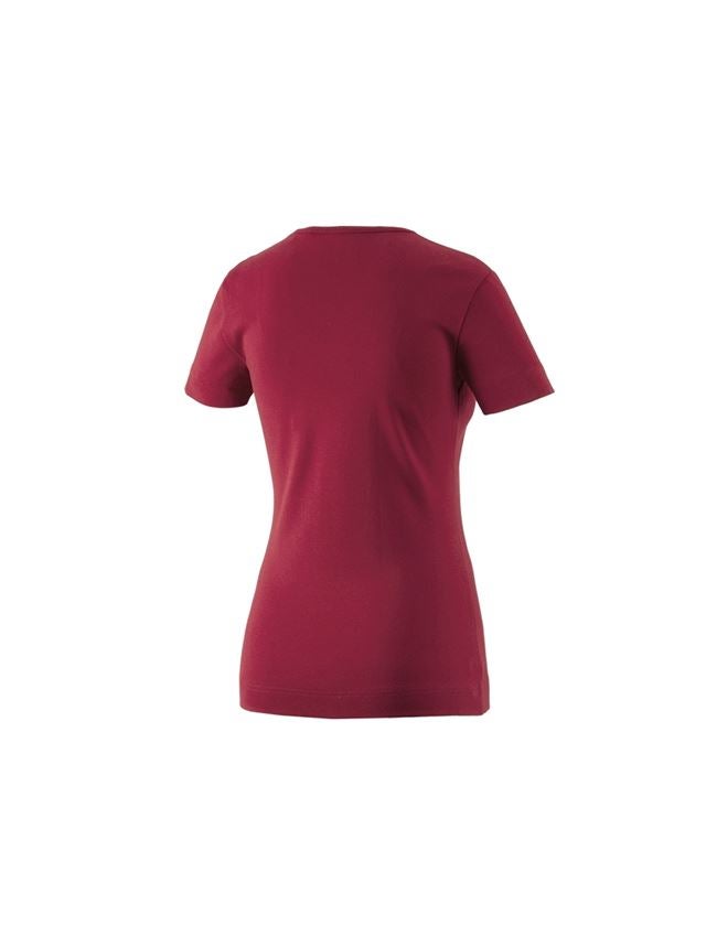 Koszulki | Pulower | Bluzki: e.s. Koszulka cotton dekolt w serek, damska + bordowy 1