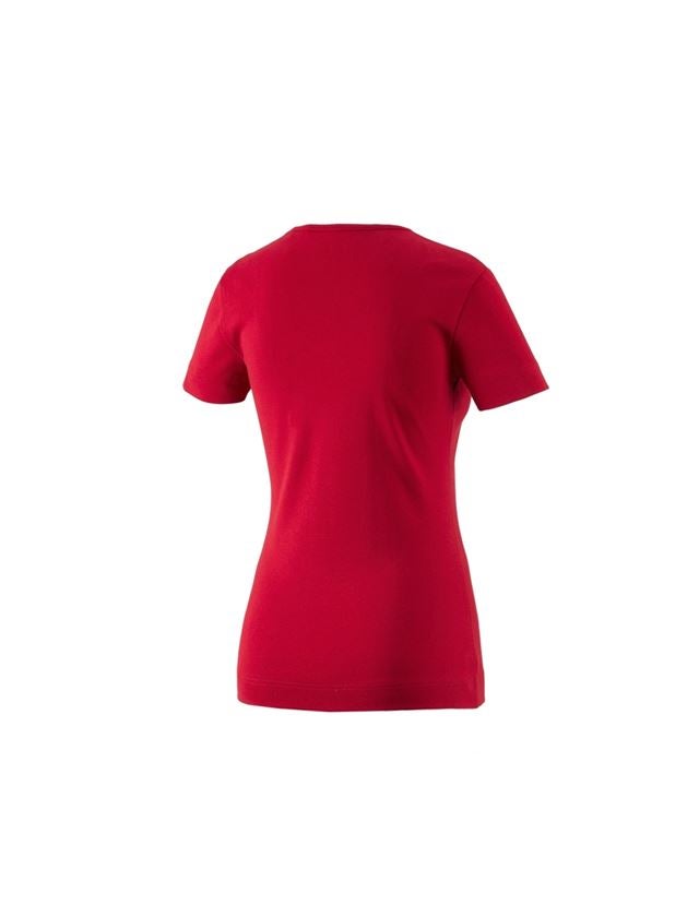 Koszulki | Pulower | Bluzki: e.s. Koszulka cotton dekolt w serek, damska + ognistoczerwony 1