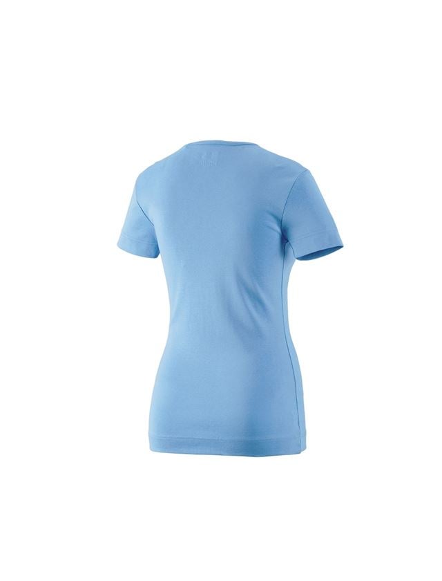 Koszulki | Pulower | Bluzki: e.s. Koszulka cotton dekolt w serek, damska + niebieski lazurowy 1