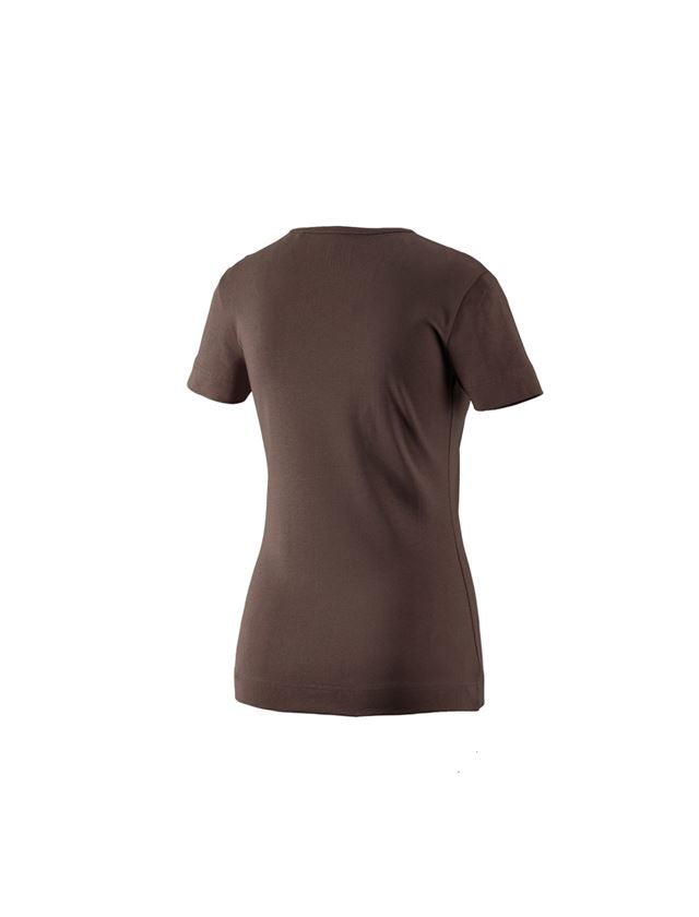 Koszulki | Pulower | Bluzki: e.s. Koszulka cotton dekolt w serek, damska + kasztanowy 1