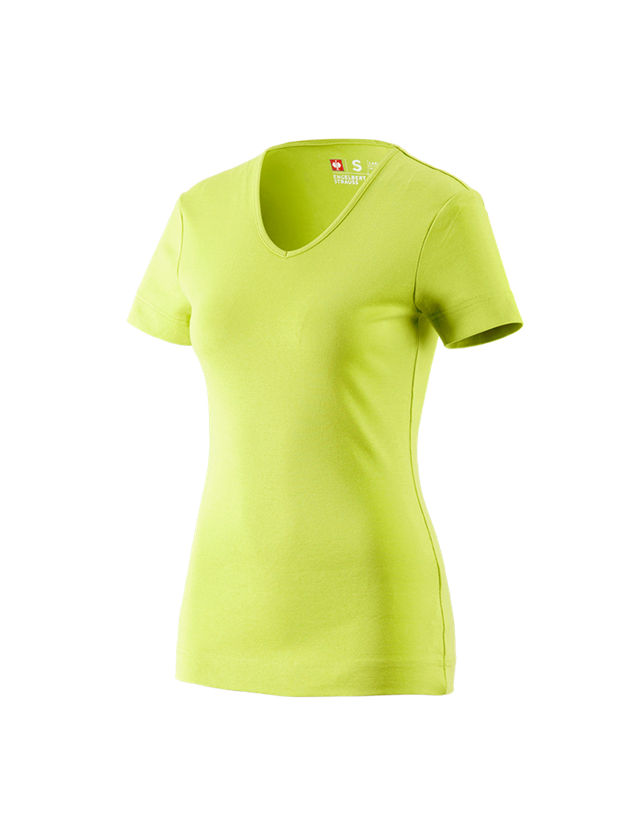 Koszulki | Pulower | Bluzki: e.s. Koszulka cotton dekolt w serek, damska + majowa zieleń