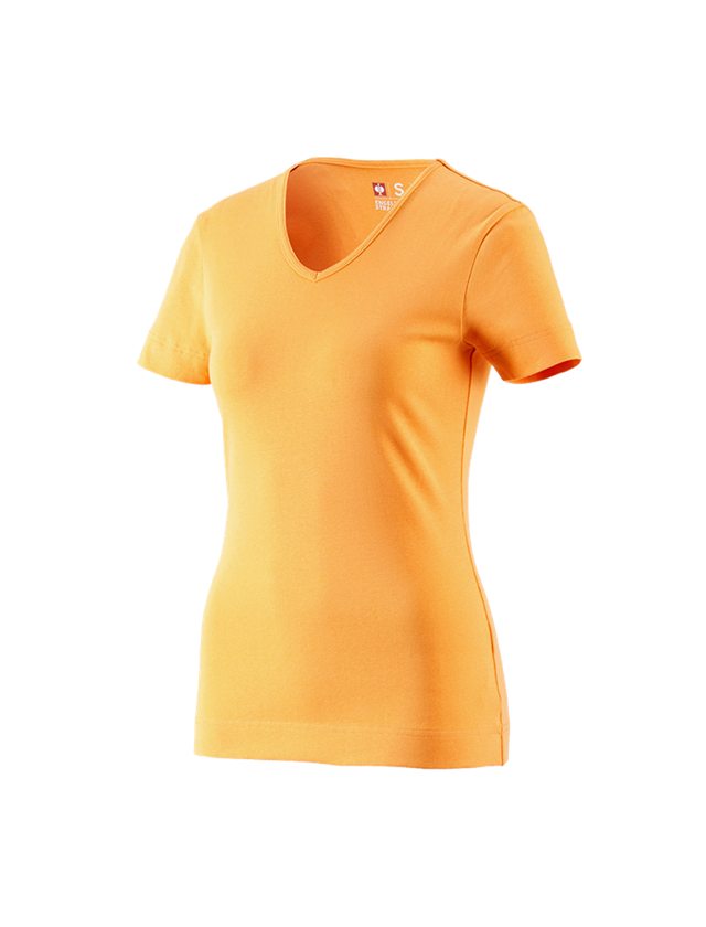 Koszulki | Pulower | Bluzki: e.s. Koszulka cotton dekolt w serek, damska + jasnopomarańczowy