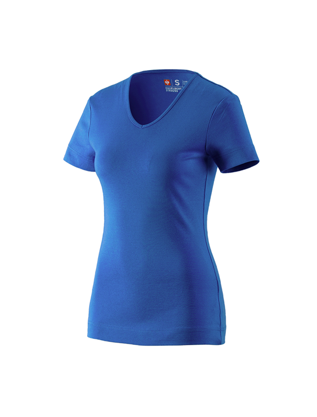 Koszulki | Pulower | Bluzki: e.s. Koszulka cotton dekolt w serek, damska + niebieski chagall