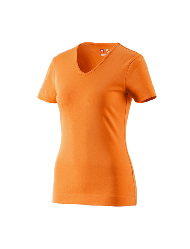 Tematy: e.s. Koszulka cotton dekolt w serek, damska + pomarańczowy