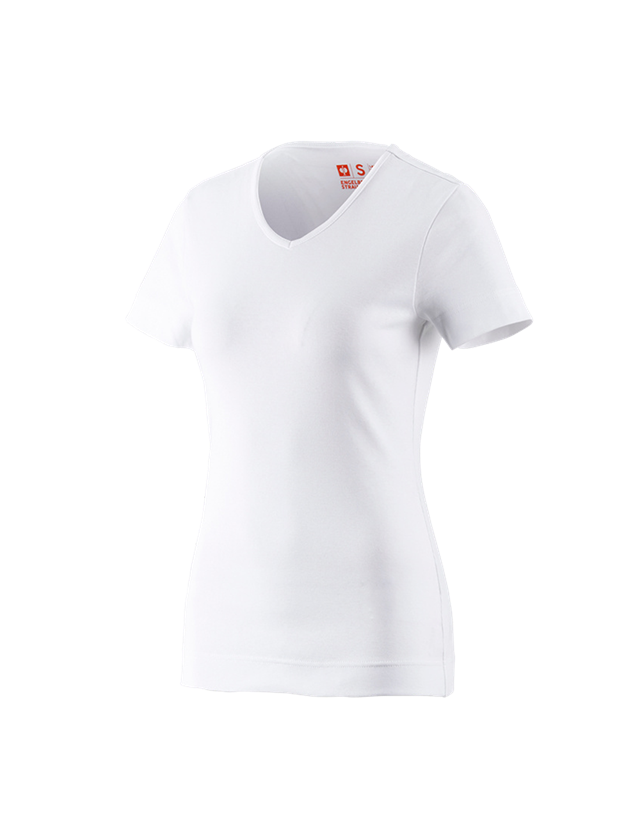 Koszulki | Pulower | Bluzki: e.s. Koszulka cotton dekolt w serek, damska + biały