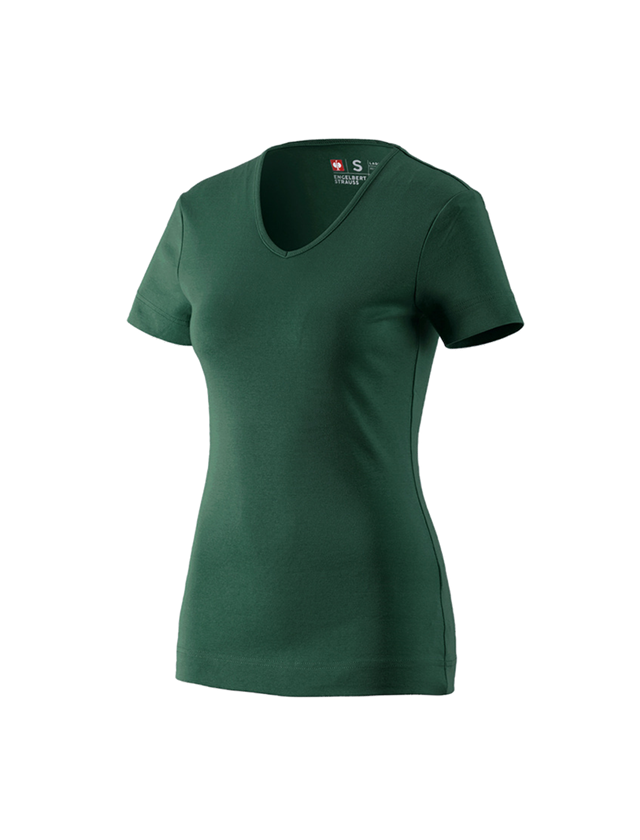 Koszulki | Pulower | Bluzki: e.s. Koszulka cotton dekolt w serek, damska + zielony 2