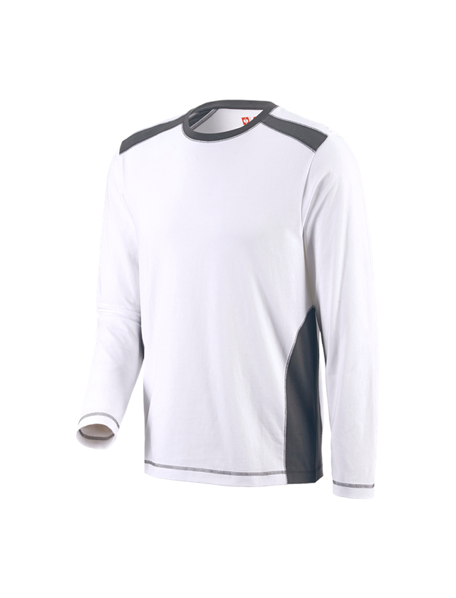 Koszulki | Pulower | Koszule: Bluzka długi rękaw cotton e.s.active + biały/antracytowy 2