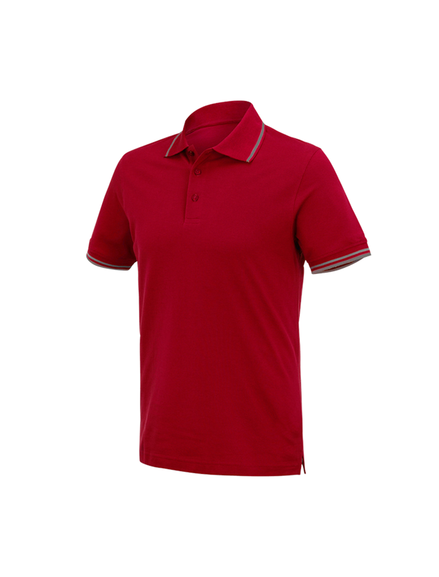 Koszulki | Pulower | Koszule: e.s. Koszulka polo cotton Deluxe Colour + ognistoczerwony/aluminiowy