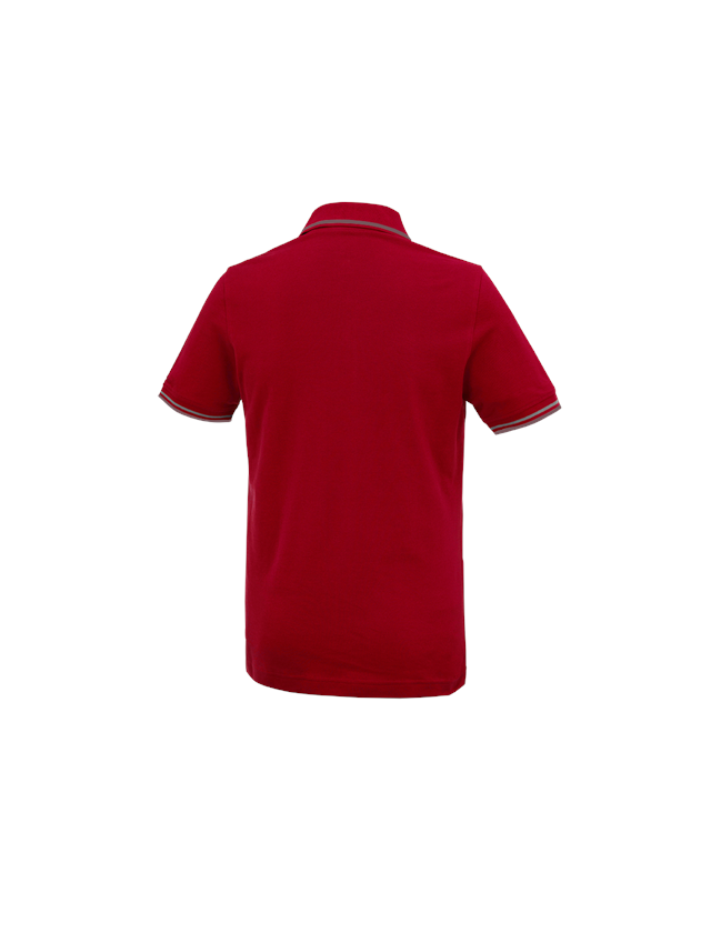 Koszulki | Pulower | Koszule: e.s. Koszulka polo cotton Deluxe Colour + ognistoczerwony/aluminiowy 1