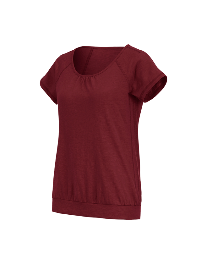 Tematy: e.s. Koszulka cotton slub, damska + rubinowy