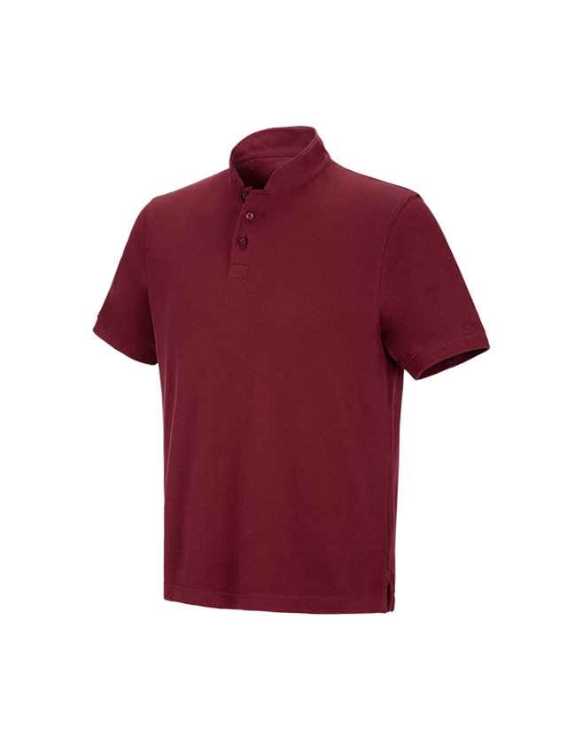 Koszulki | Pulower | Koszule: e.s. Koszulka polo cotton Mandarin + rubinowy