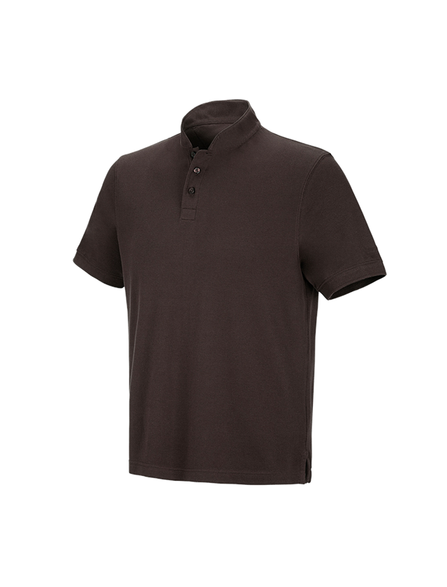 Koszulki | Pulower | Koszule: e.s. Koszulka polo cotton Mandarin + kasztanowy