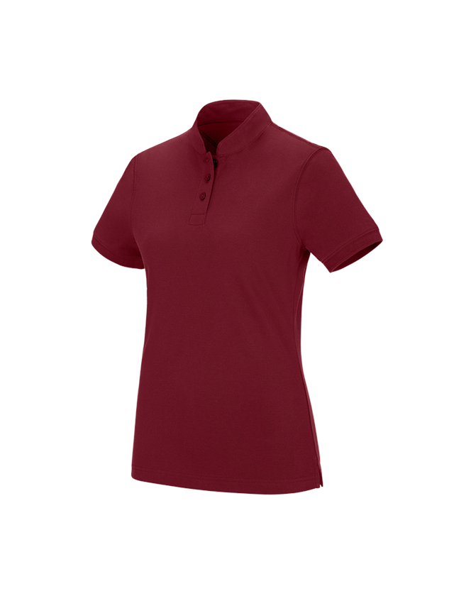 Koszulki | Pulower | Bluzki: e.s. Koszulka polo cotton Mandarin, damska + rubinowy