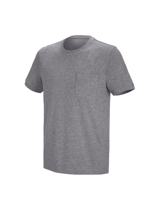 Koszulki | Pulower | Koszule: e.s. Koszulka cotton stretch Pocket + szary melanżowy