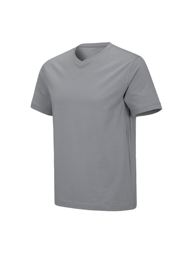 Koszulki | Pulower | Koszule: e.s. Koszulka cotton stretch dekolt w serek + platynowy 2