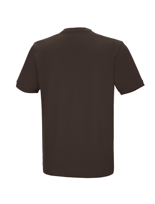 Koszulki | Pulower | Koszule: e.s. Koszulka cotton stretch dekolt w serek + kasztanowy 3
