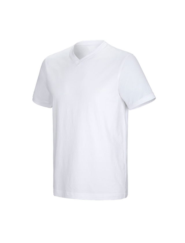 Koszulki | Pulower | Koszule: e.s. Koszulka cotton stretch dekolt w serek + biały 2