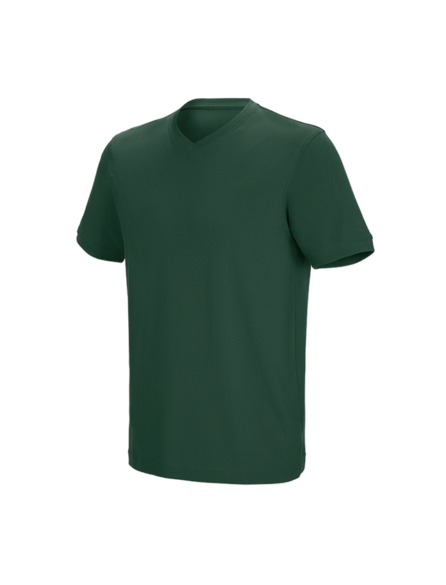 Koszulki | Pulower | Koszule: e.s. Koszulka cotton stretch dekolt w serek + zielony