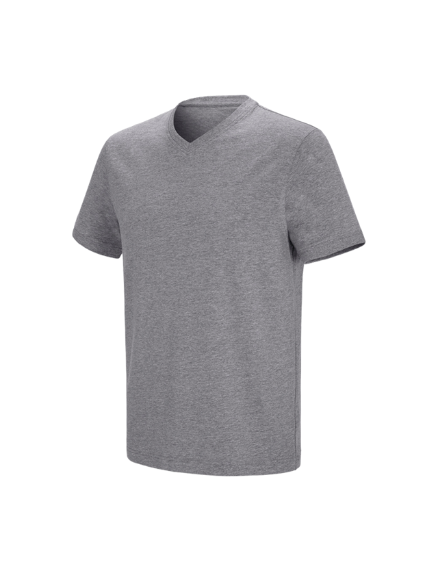 Koszulki | Pulower | Koszule: e.s. Koszulka cotton stretch dekolt w serek + szary melanżowy 2