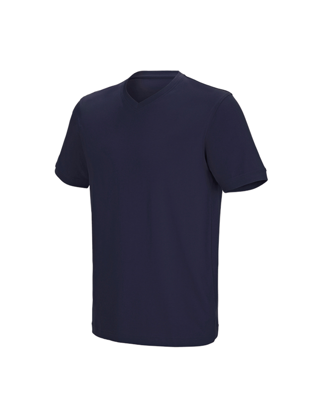 Koszulki | Pulower | Koszule: e.s. Koszulka cotton stretch dekolt w serek + granatowy 2