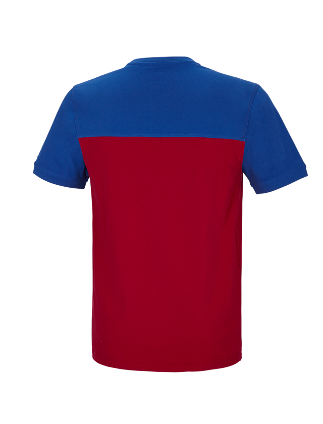 Tematy: e.s. Koszulka cotton stretch bicolor + ognistoczerwony/chabrowy 1