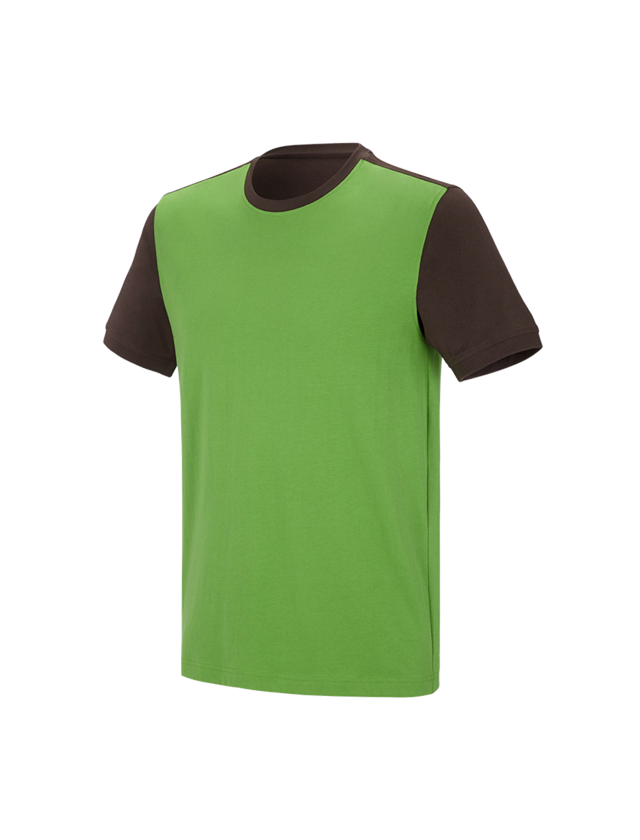 Koszulki | Pulower | Koszule: e.s. Koszulka cotton stretch bicolor + zielony morski/kasztanowy