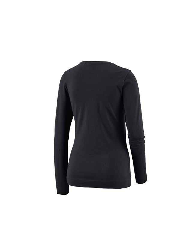 Koszulki | Pulower | Bluzki: e.s. Bluzka długi rękaw cotton stretch, damska + czarny 1