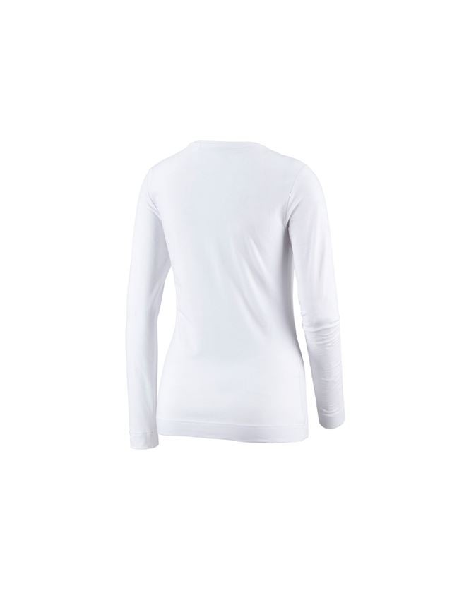 Koszulki | Pulower | Bluzki: e.s. Bluzka długi rękaw cotton stretch, damska + biały 1