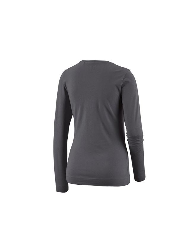 Koszulki | Pulower | Bluzki: e.s. Bluzka długi rękaw cotton stretch, damska + antracytowy 1