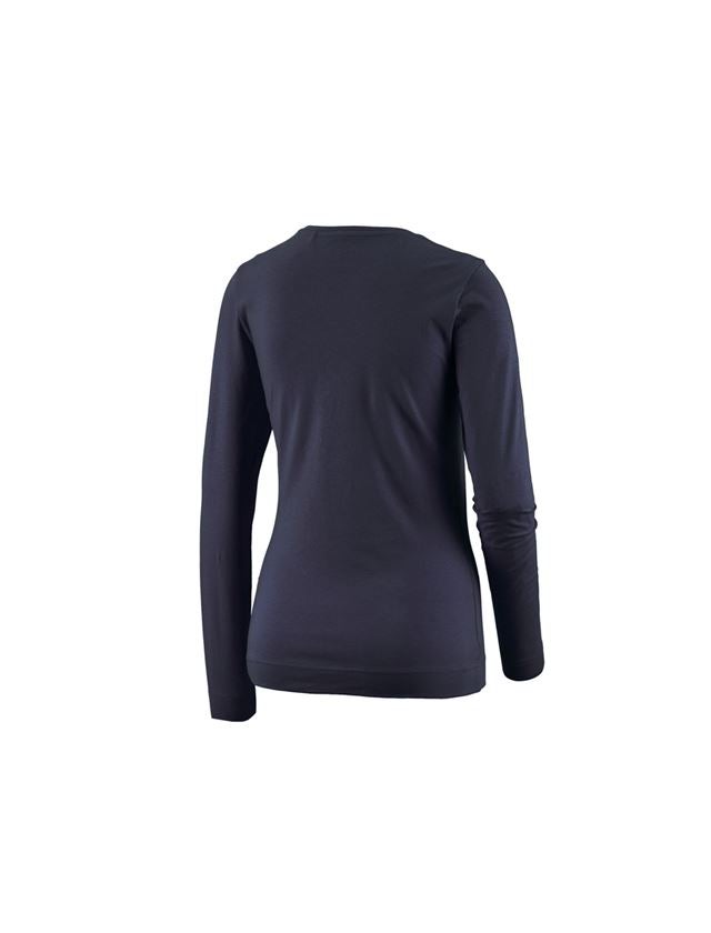 Koszulki | Pulower | Bluzki: e.s. Bluzka długi rękaw cotton stretch, damska + granatowy 1