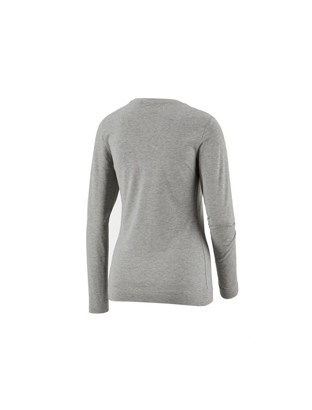 Koszulki | Pulower | Bluzki: e.s. Bluzka długi rękaw cotton stretch, damska + szary melanżowy 1