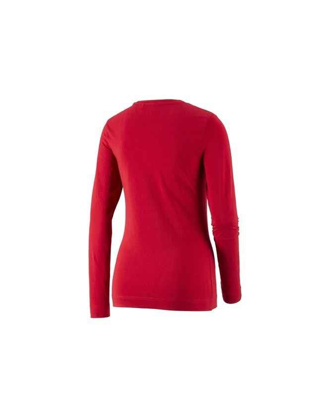 Koszulki | Pulower | Bluzki: e.s. Bluzka długi rękaw cotton stretch, damska + ognistoczerwony 1