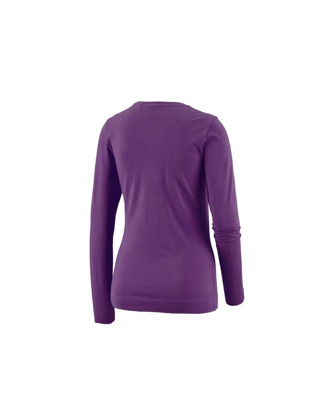 Koszulki | Pulower | Bluzki: e.s. Bluzka długi rękaw cotton stretch, damska + fioletowy 1