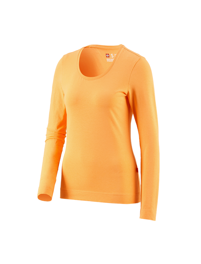 Koszulki | Pulower | Bluzki: e.s. Bluzka długi rękaw cotton stretch, damska + jasnopomarańczowy