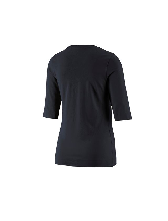 Koszulki | Pulower | Bluzki: e.s. Koszulka rękaw 3/4 cotton stretch, damska + czarny 2