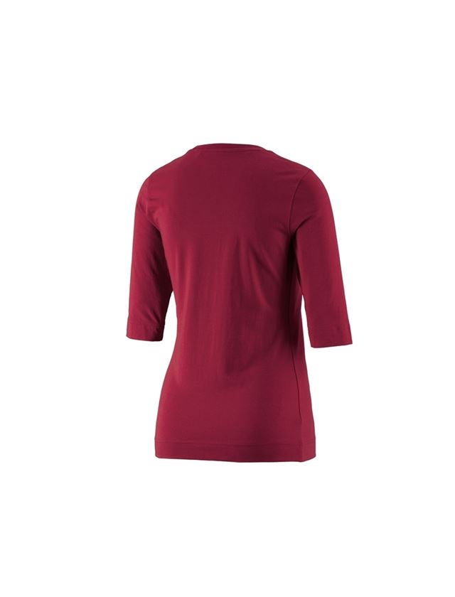 Koszulki | Pulower | Bluzki: e.s. Koszulka rękaw 3/4 cotton stretch, damska + bordowy 1