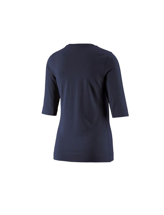 Koszulki | Pulower | Bluzki: e.s. Koszulka rękaw 3/4 cotton stretch, damska + granatowy 1