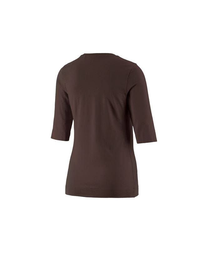 Koszulki | Pulower | Bluzki: e.s. Koszulka rękaw 3/4 cotton stretch, damska + kasztanowy 1