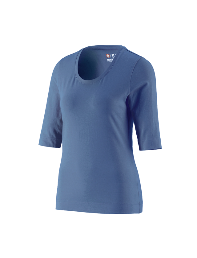 Koszulki | Pulower | Bluzki: e.s. Koszulka rękaw 3/4 cotton stretch, damska + kobaltowy