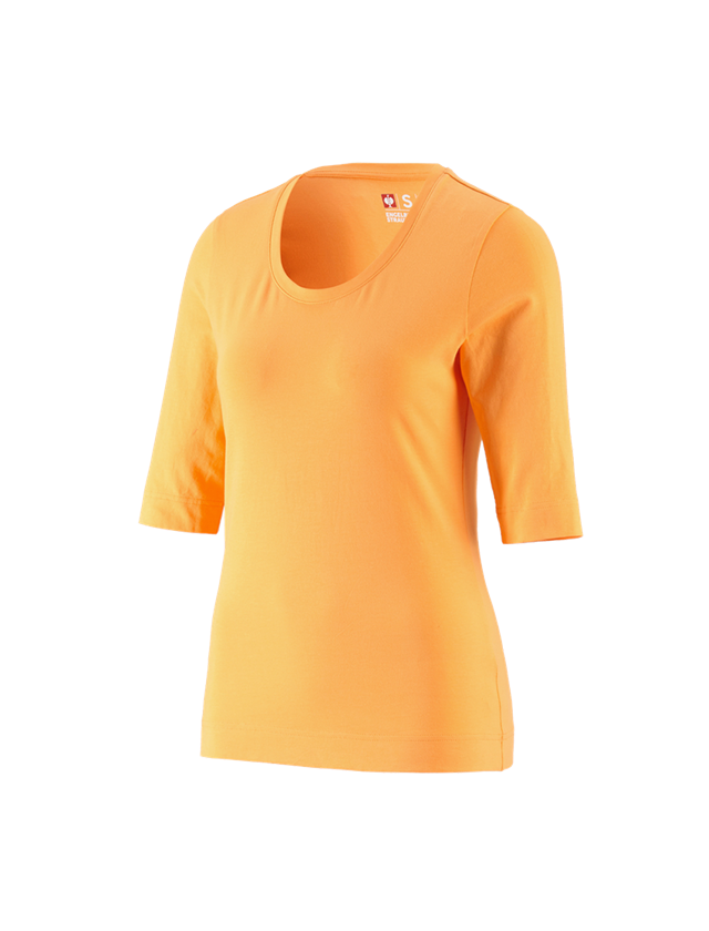 Koszulki | Pulower | Bluzki: e.s. Koszulka rękaw 3/4 cotton stretch, damska + jasnopomarańczowy