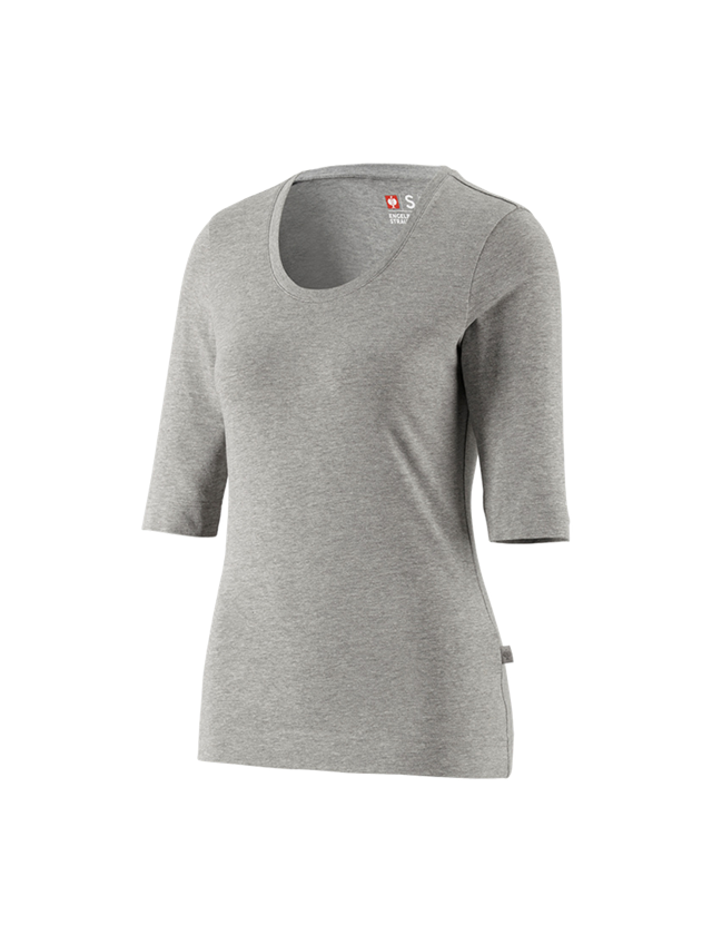 Koszulki | Pulower | Bluzki: e.s. Koszulka rękaw 3/4 cotton stretch, damska + szary melanżowy