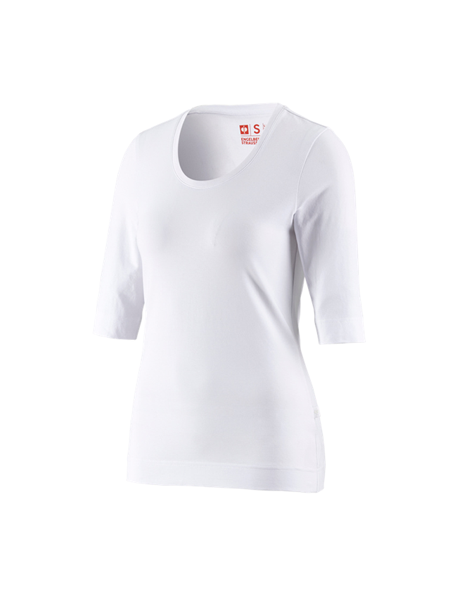 Koszulki | Pulower | Bluzki: e.s. Koszulka rękaw 3/4 cotton stretch, damska + biały