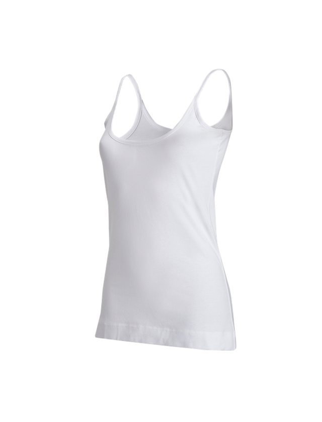 Koszulki | Pulower | Bluzki: e.s. Top na ramiączkach cotton stretch, damski + biały