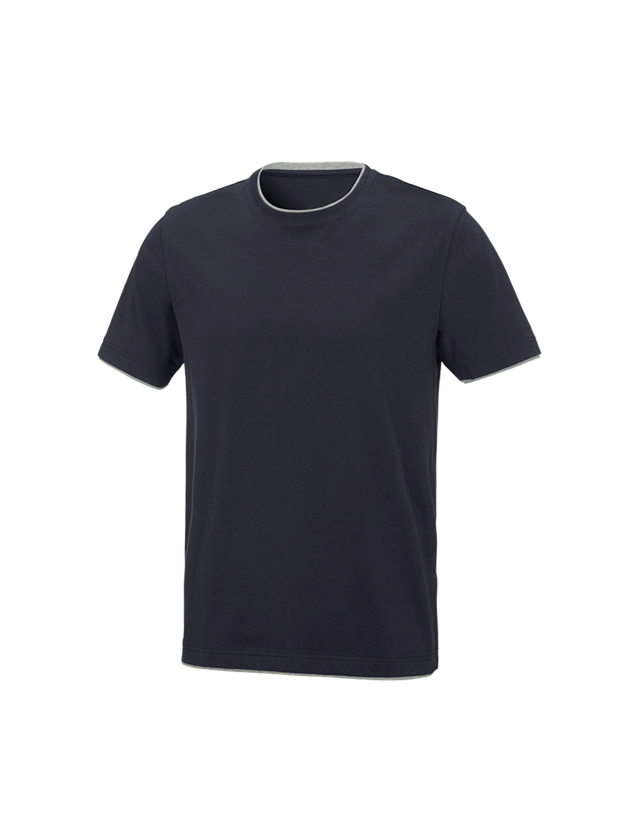 Koszulki | Pulower | Koszule: e.s. Koszulka cotton stretch Layer + granatowy/szary melanżowy 2