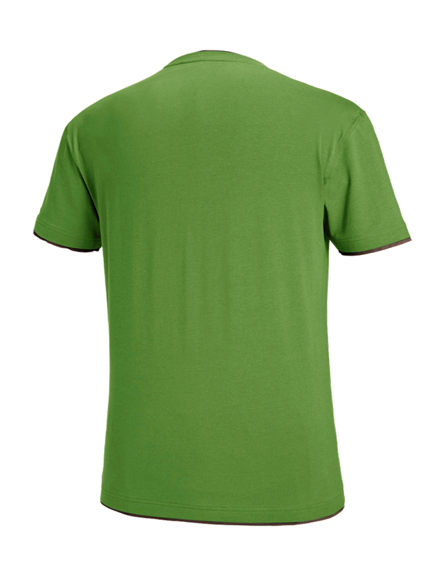 Koszulki | Pulower | Koszule: e.s. Koszulka cotton stretch Layer + zielony morski/kasztanowy 3