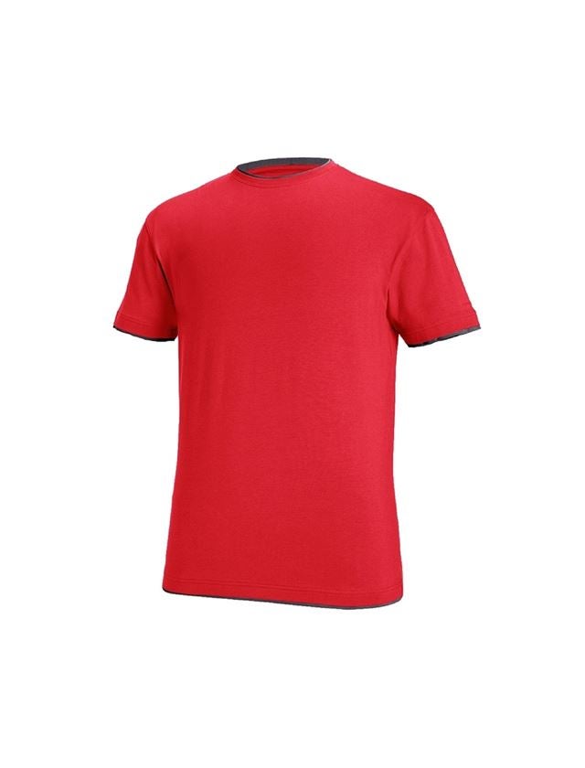 Koszulki | Pulower | Koszule: e.s. Koszulka cotton stretch Layer + ognistoczerwony/czarny 2