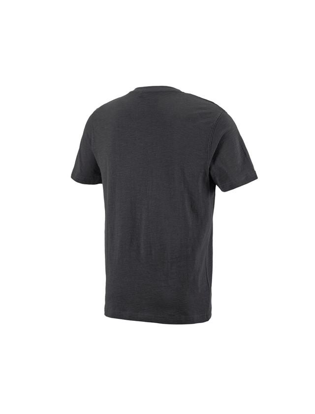 Koszulki | Pulower | Koszule: e.s. Koszulka cotton slub dekolt w serek + grafitowy 1